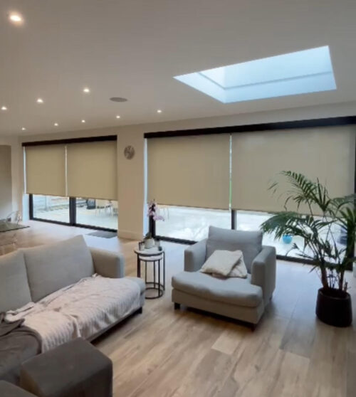 Electric Roller Blinds for a pair of sets of Sliding Doors in Central London