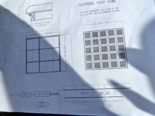 Construction Diagram for a twnety five panel headboard