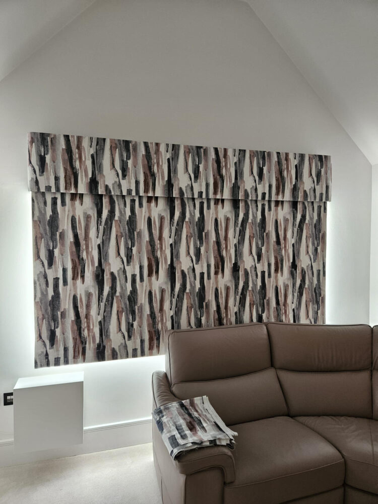 Roman Blind with Pelmet - lowered