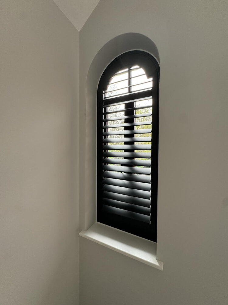 arch shaped plantation shutter with rounded top in Central London